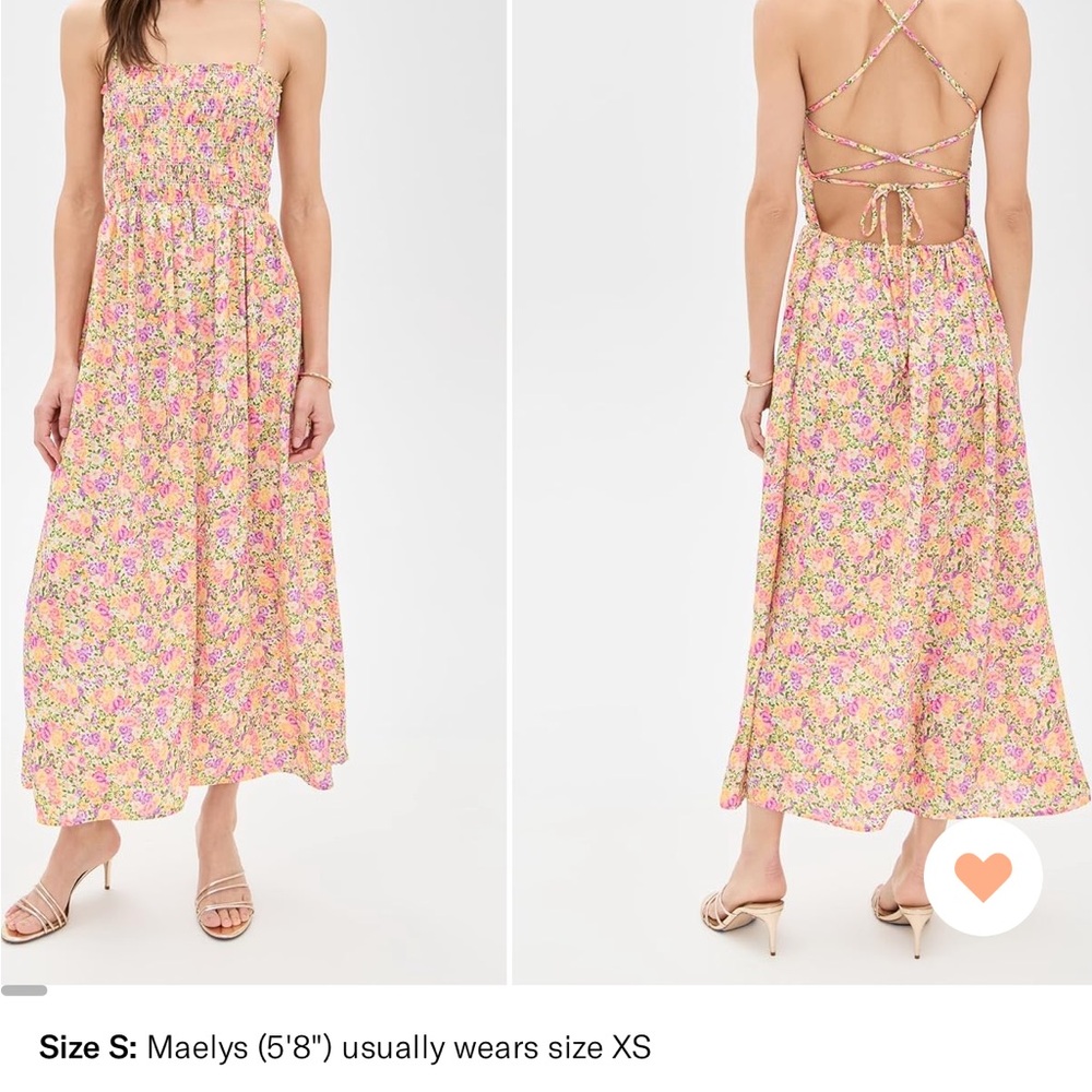 RESA Floral Pink and Yellow Maxi Dress